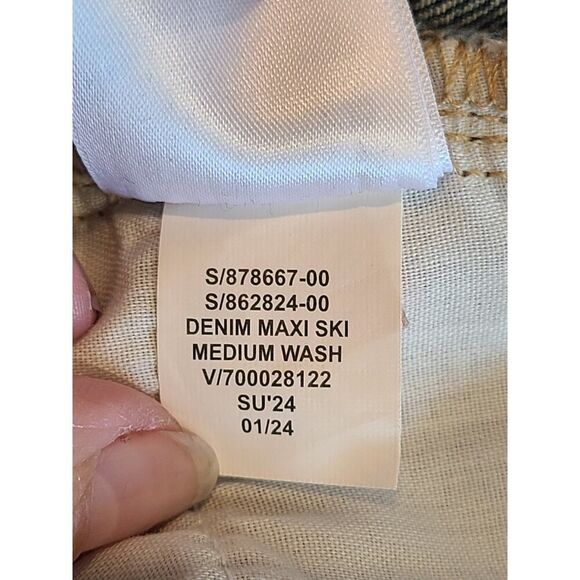 GAP Denim Maxi Skirt Medium Wash Womens Blue Jean Front Slip Long Skirt | 10 EUC - Picture 8 of 11